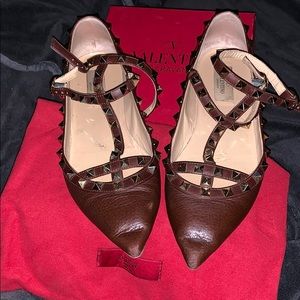 Valentino Rock Stud Cage Flats